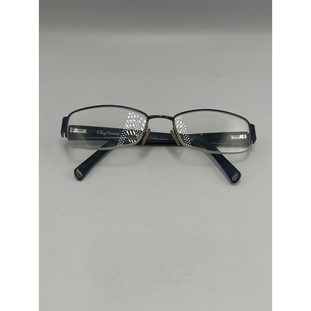 Oleg Cassini OC0426 001 Eyeglasses Frames Semi Rimless Grey Marble 53-18-135